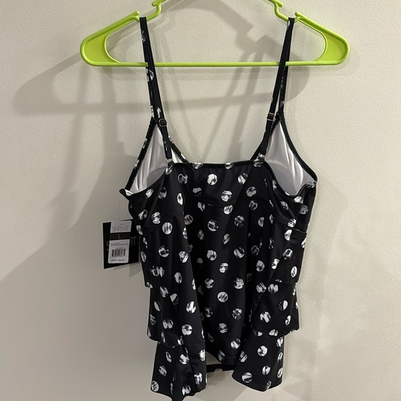NWT SIMPLY FIT POLKA DOT BIKINI HALTER TOP - Picture 4 of 4